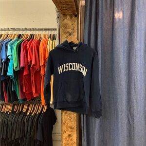 Vintage Wisconsin Navy Blue Hoodie